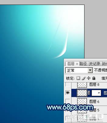 Photoshop制作出简单流畅柔美的蓝青色光束壁纸13