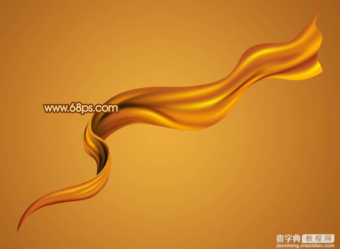 Photoshop设计制作非常精美的金色褶皱丝带34