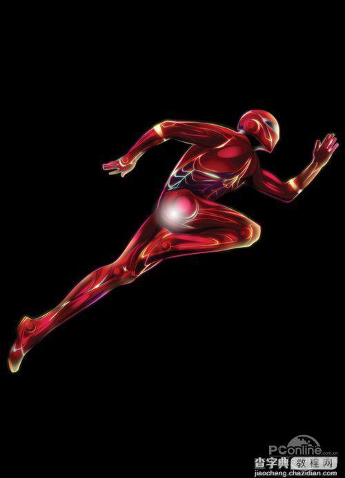 Photoshop设计打造出绚丽的奔跑红色机器人9
