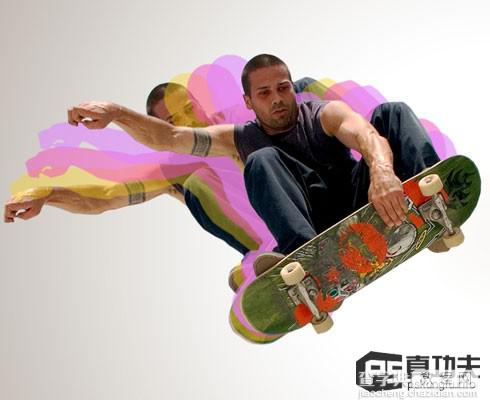 Photoshop 绚丽动感的滑板运动海报14