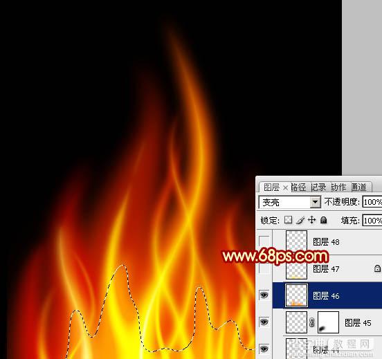 Photoshop设计制作出细长的燃烧的动感火苗24