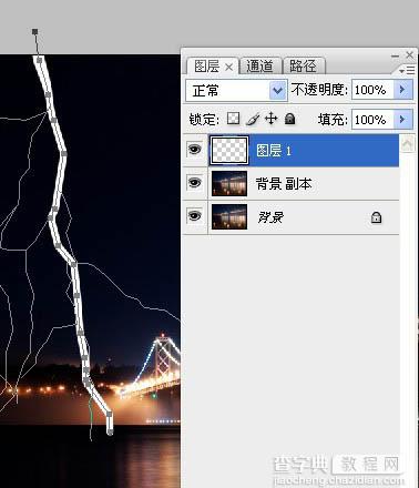 photoshop利用描边路径工具制作出逼真的闪电效果9