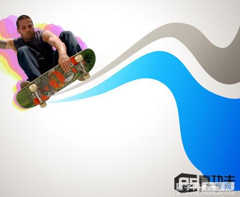 Photoshop 绚丽动感的滑板运动海报24