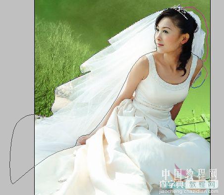 photoshop抠图教程 利用钢笔及橡皮工具抠出穿婚纱的新娘16