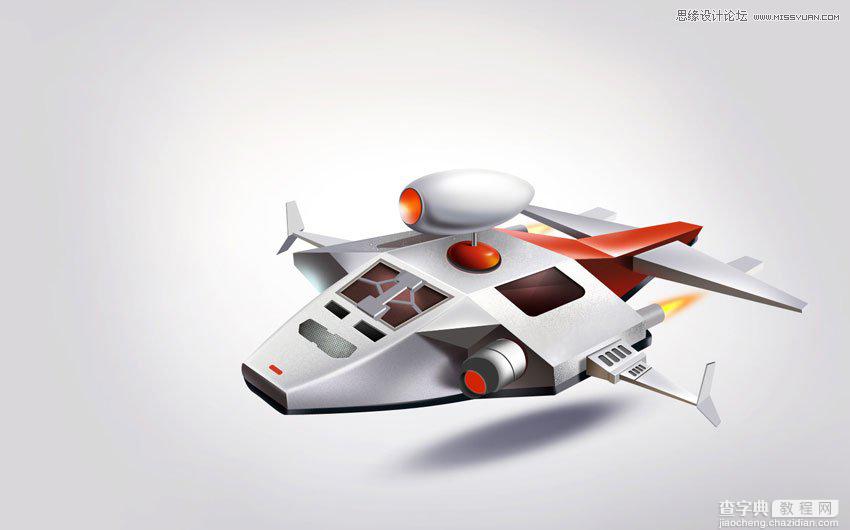 Photoshop绘制金属立体质感的玩具飞机模型13