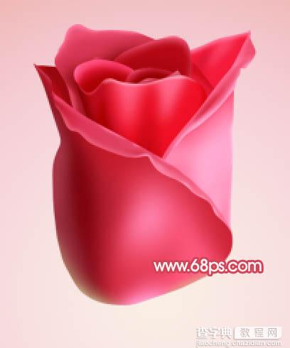 Photoshop设计制作出一朵逼真的含苞欲放的鲜嫩红色玫瑰4
