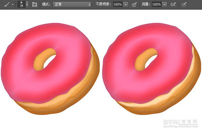 Photoshop绘制漂亮的草莓味双层甜甜圈饼干16