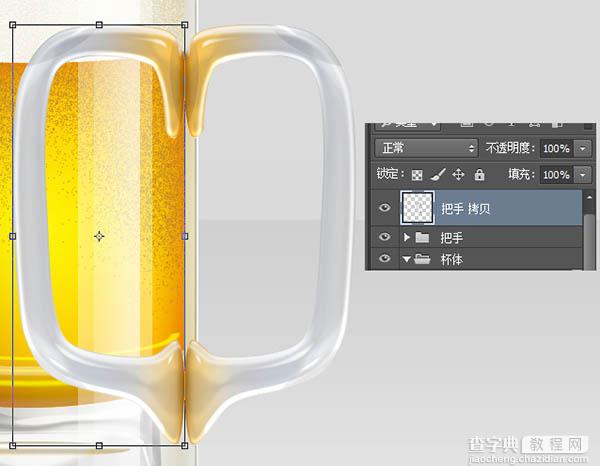 Photoshop制作一杯溢出泡沫的啤酒杯69