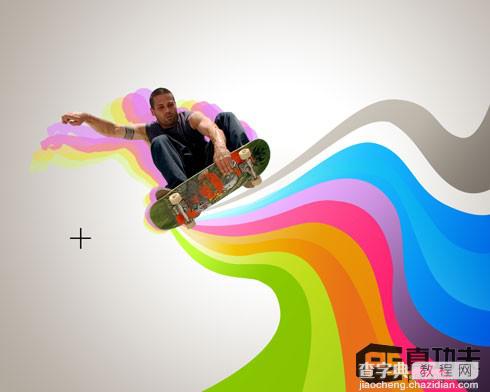 Photoshop 绚丽动感的滑板运动海报47