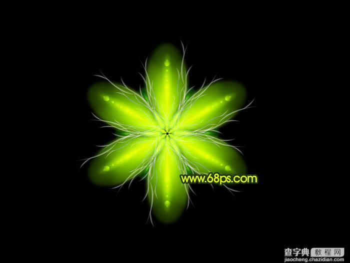 Photoshop制作出奇幻有层次感的绿色荧光花朵24