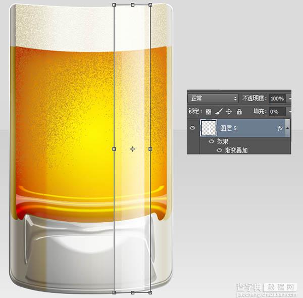 Photoshop制作一杯溢出泡沫的啤酒杯41