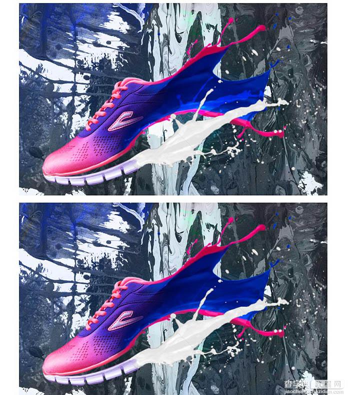 Photoshop设计制作非常复杂的喷溅运动鞋21