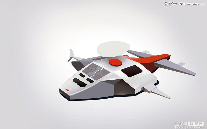 Photoshop绘制金属立体质感的玩具飞机模型7