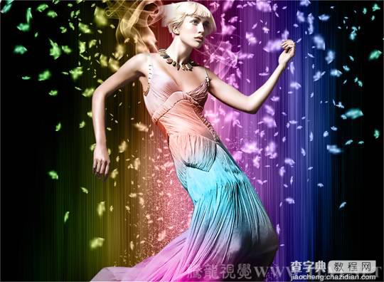 Photoshop CS5点状形态画笔打造炫彩雪花1