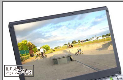 Photoshop 制作跳出屏幕的动感效果单车手11
