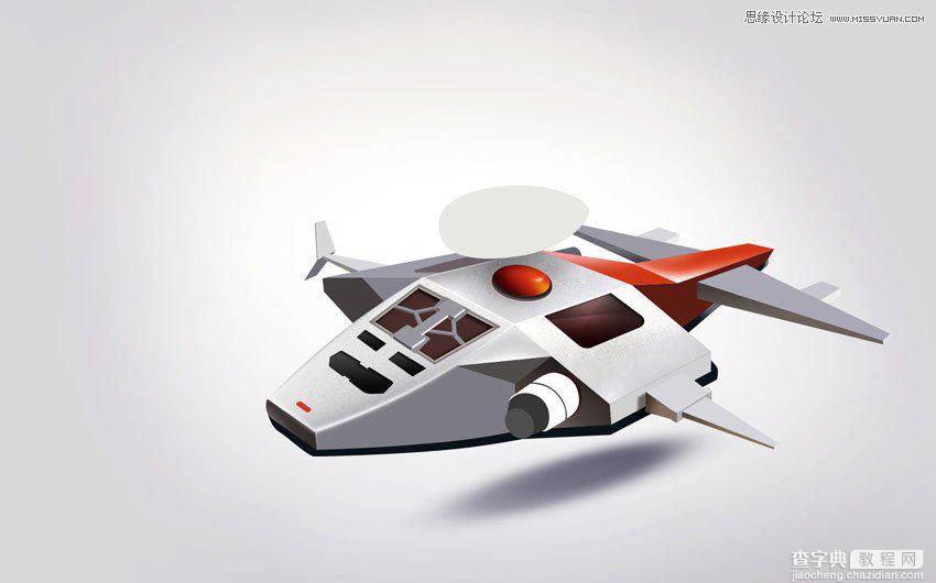Photoshop绘制金属立体质感的玩具飞机模型8