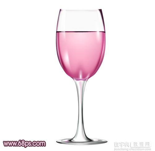 Photoshop打造盛有红酒的玻璃酒杯1