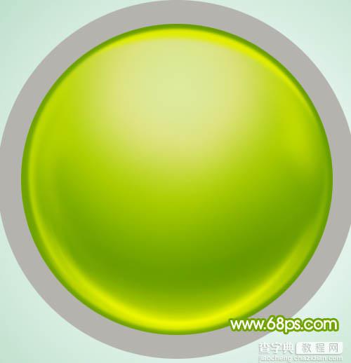 Photoshop设计制作一个漂亮的绿色水晶球按钮23