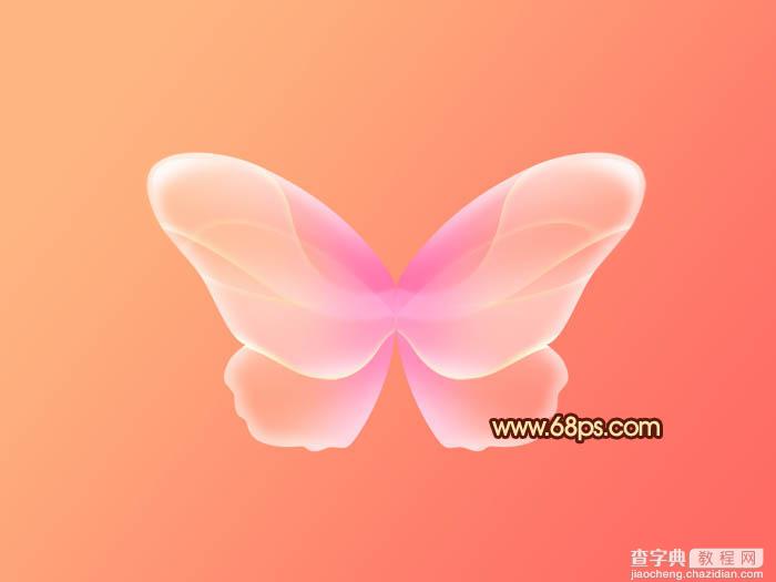 Photoshop制作出非常可爱的粉色水晶蝴蝶效果21