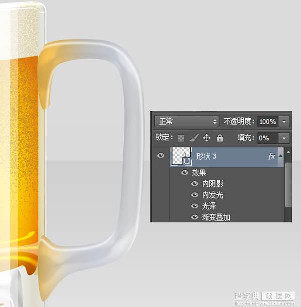 Photoshop制作一杯溢出泡沫的啤酒杯54