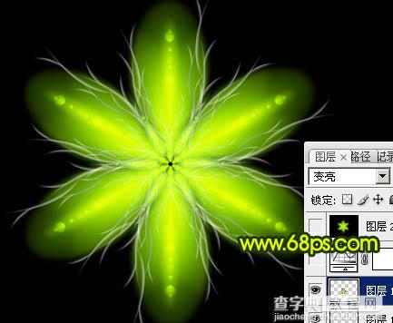 Photoshop制作出奇幻有层次感的绿色荧光花朵23