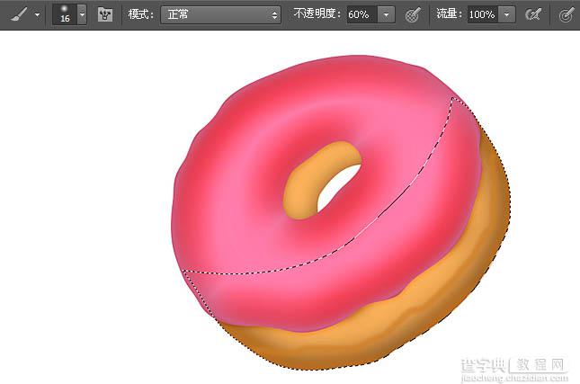Photoshop绘制漂亮的草莓味双层甜甜圈饼干15