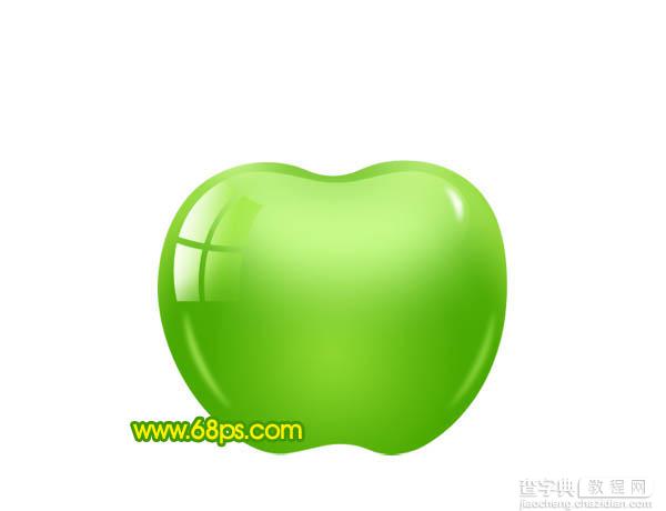 ps 绘制一个简单的绿色晶莹剔透的水晶苹果图标20