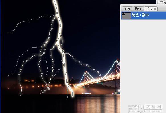 photoshop利用描边路径工具制作出逼真的闪电效果13
