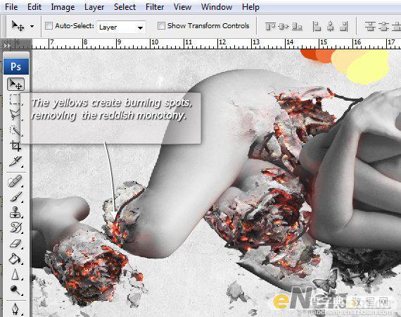 Photoshop将美女人体图片打造出禁烟公益广告海报效果19