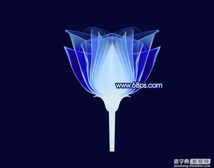 Photoshop打造出梦幻的蓝色光束玫瑰花朵23
