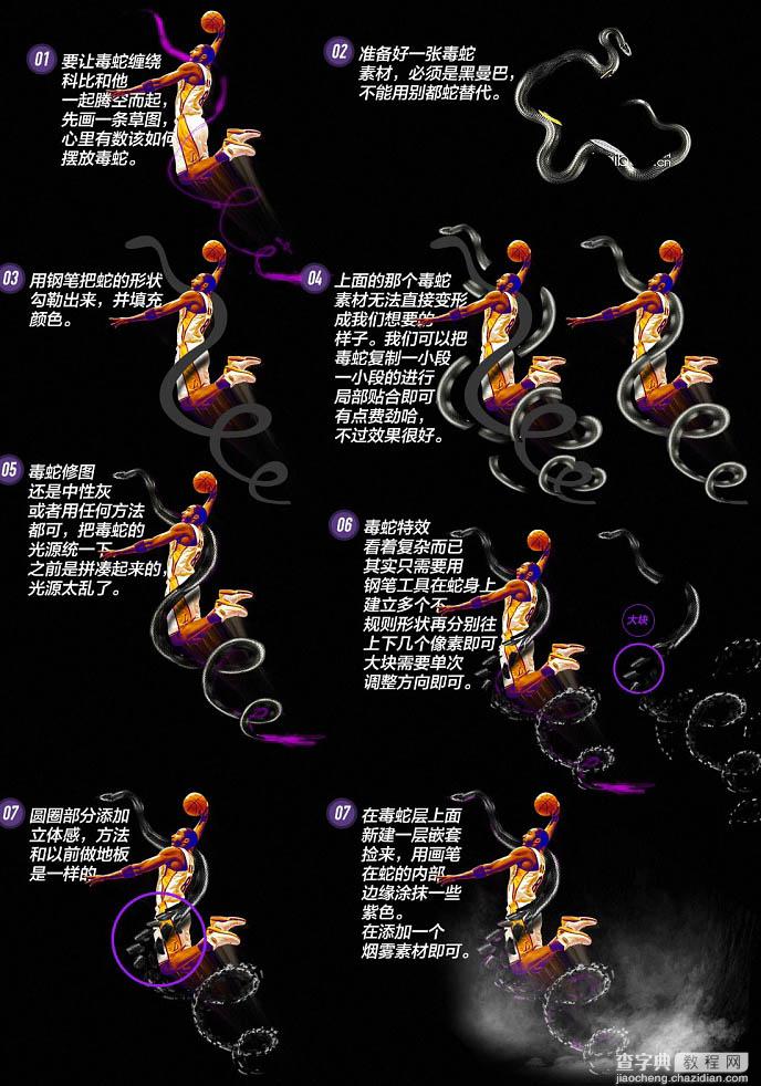 Photoshop制作超炫的科比纪念海报18