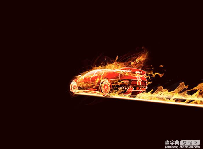 Photoshop设计打造出奔跑的超酷火焰汽车14
