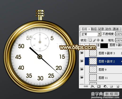 Photoshop打造一个逼真的金属效果计数秒表30