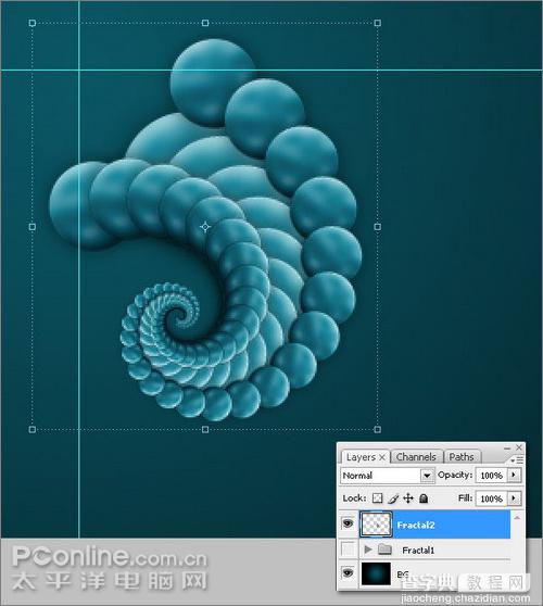 Photoshop自由变换工具制作分形图形教程9