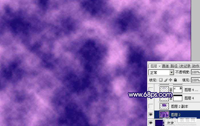 Photoshop打造逼真超酷的闪电紫色壁纸5