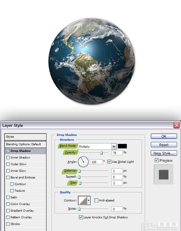 Photoshop cs4自带的3D工具制作逼真的地球16