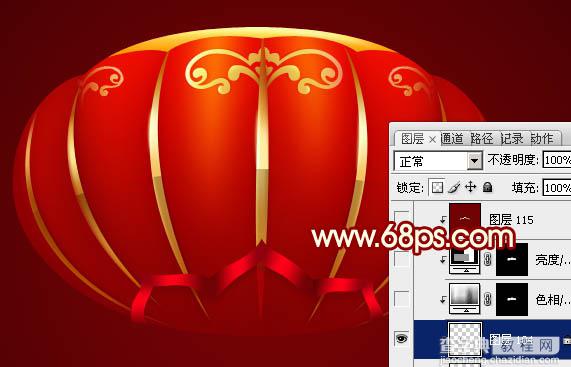 Photoshop设计制作喜庆的新春大红灯笼33