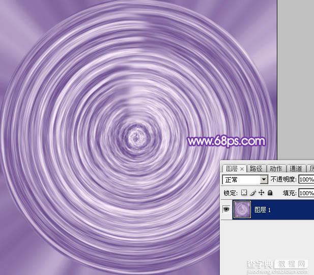 Photoshop设计制作梦幻的舞台上圆环形紫色星点光束14