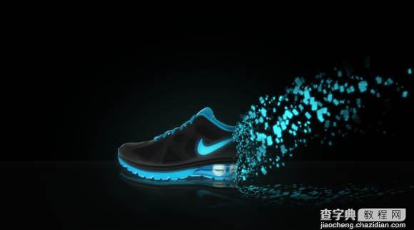 Photoshop将鞋子打造出打散的发光小碎片69