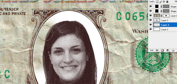 Photoshop将自己的头像印到钞票上的教程14