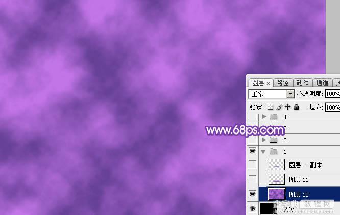 Photoshop设计制作梦幻的舞台上圆环形紫色星点光束3