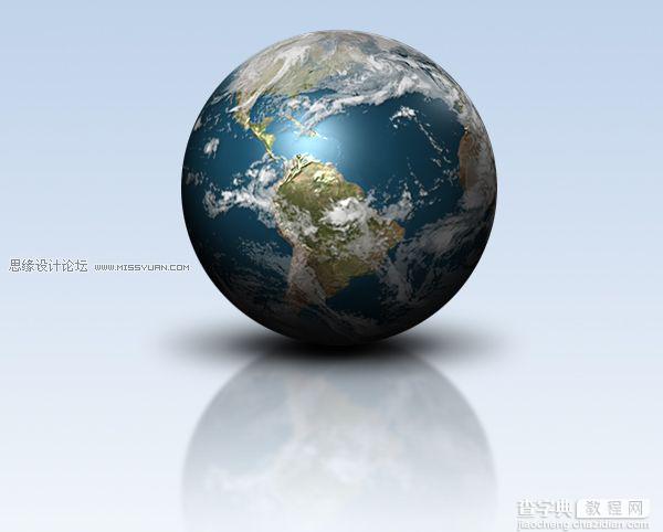 Photoshop制作真实3D立体地球21