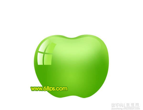 ps 绘制一个简单的绿色晶莹剔透的水晶苹果图标15