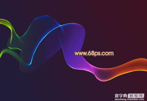Photoshop打造飘逸的彩色艺术光束效果20