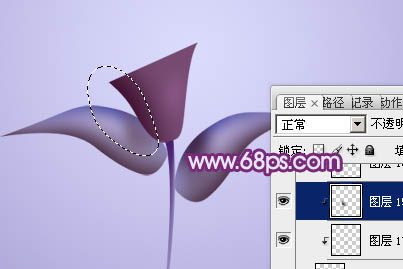 Photoshop设计制作出漂亮的紫色3D马蹄莲花朵19