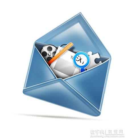 Photoshop 打造精致的蓝色邮件图标33