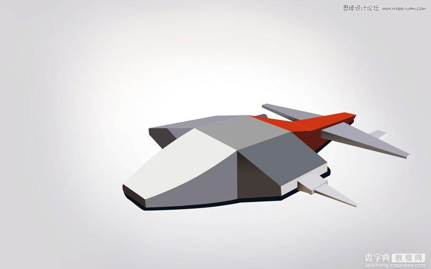 Photoshop绘制金属立体质感的玩具飞机模型3