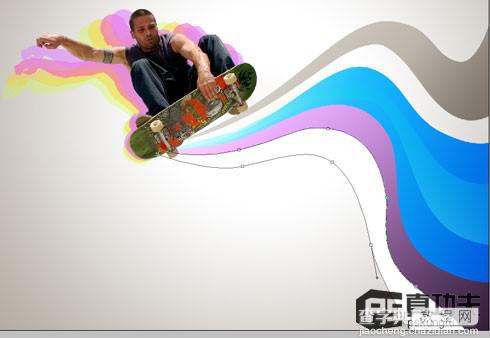 Photoshop 绚丽动感的滑板运动海报34