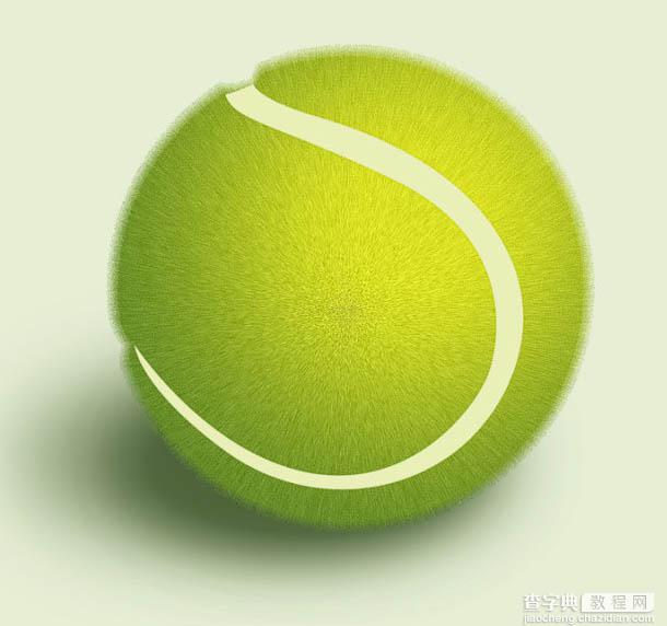 Photoshop制作一个毛茸茸的草绿色网球图标20