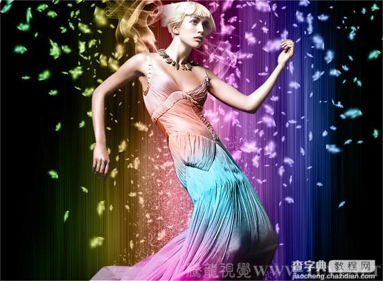 Photoshop CS5点状形态画笔打造炫彩雪花12